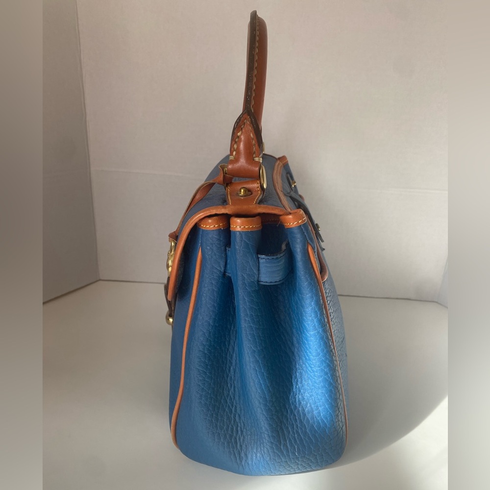 Vintage Dooney & Bourke French Blue and Tan Satchel - Rare - Picture 3 of 8
